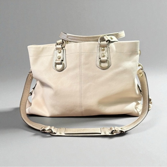 Coach Ashley Cream and Metallic Gold Leather Shoulder Bag - Picture 6 of 14